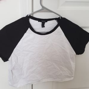 black and white crop top
